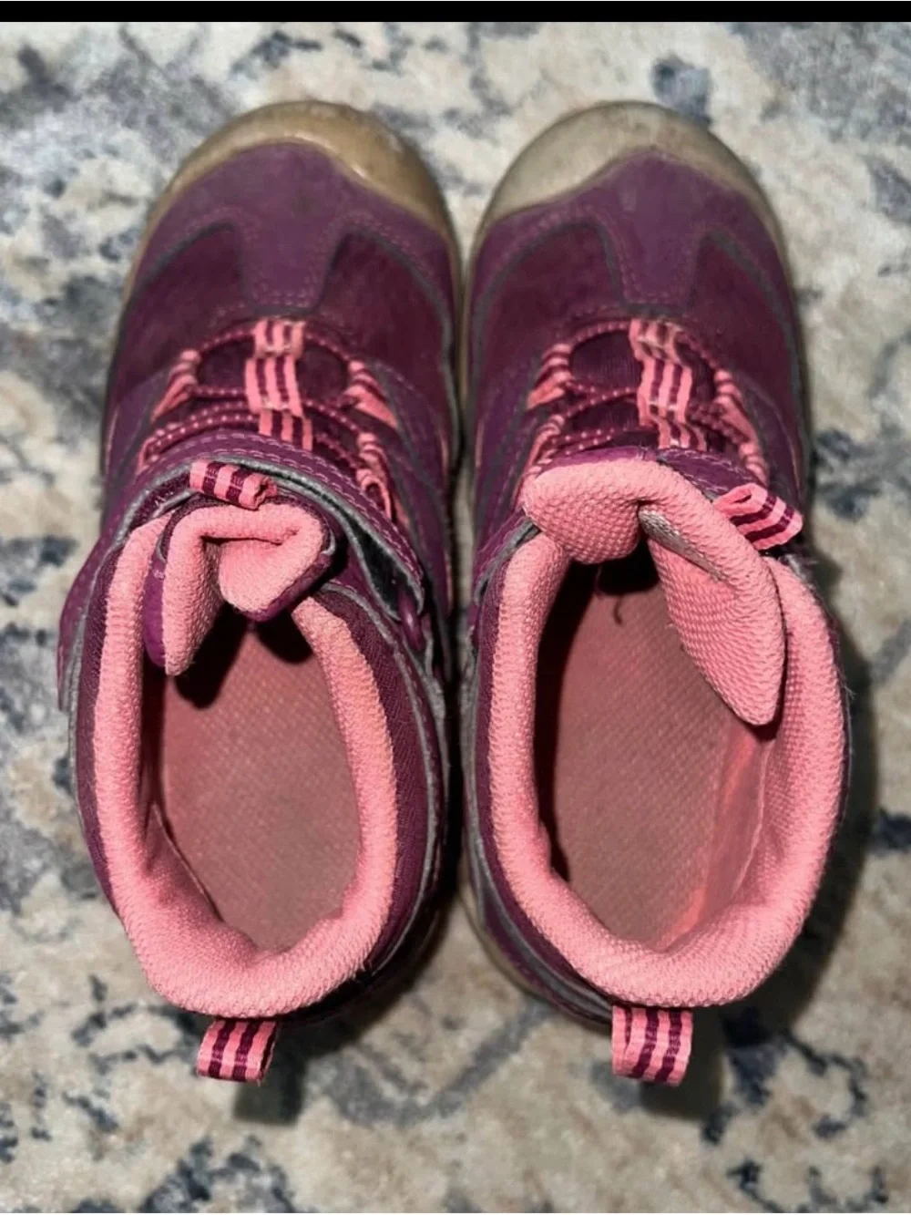 Merrell Kids Burgundy and Pink Waterproof Mid-Top Hiking Boot